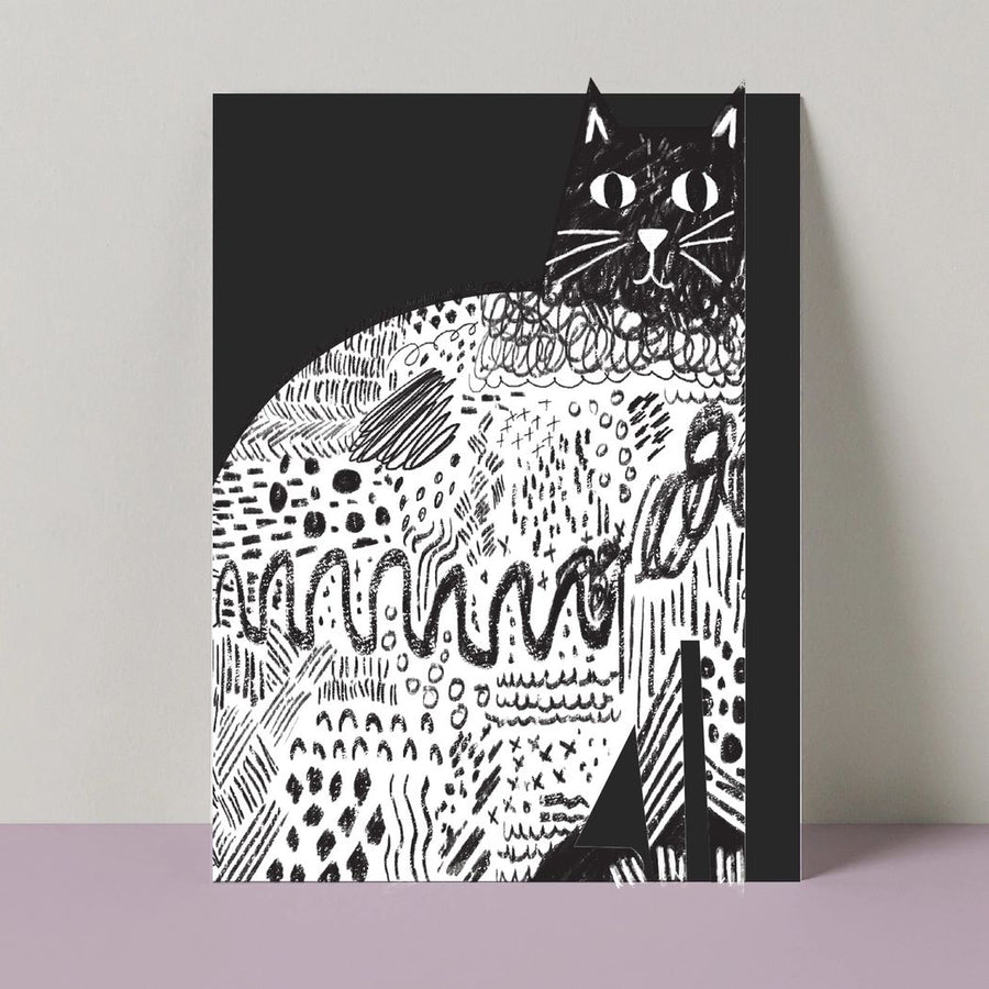 Mark Making Cat Die Cut Card