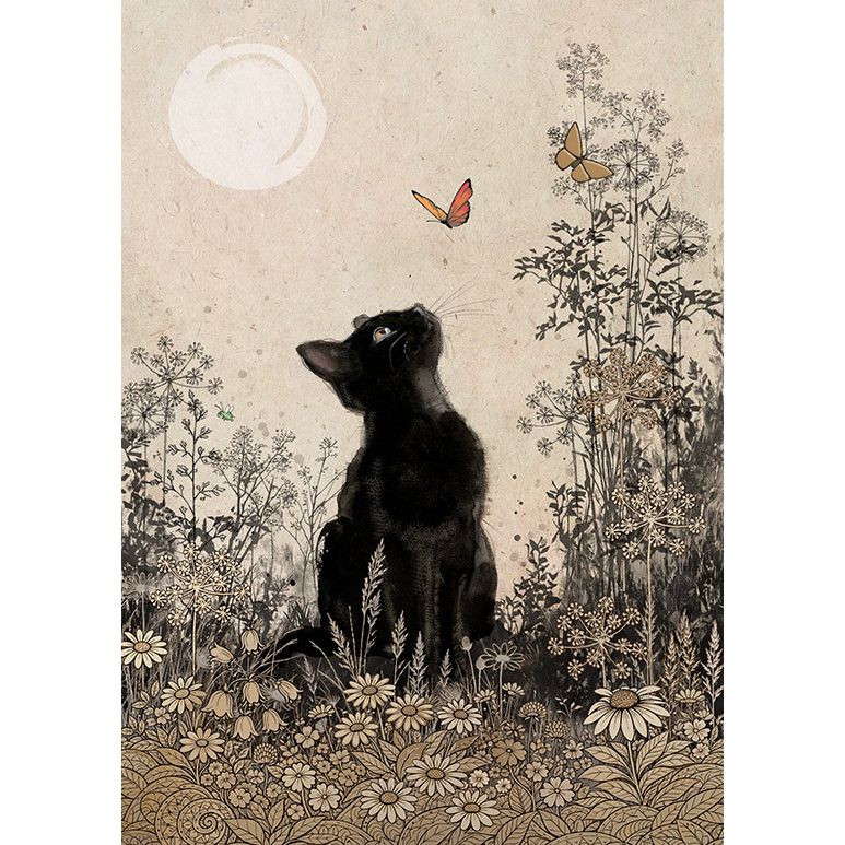 Meadow Cat Card by Bug Art