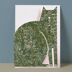 Tarjeta recortada Starry Skies Art Cats