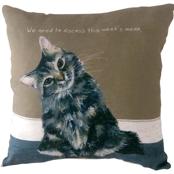 Tabby Cat Menu Cushion