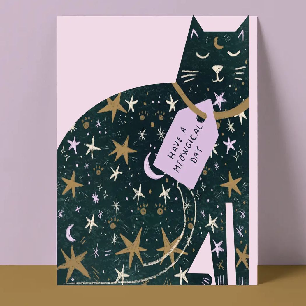 Meowgical Cat Shaped Card