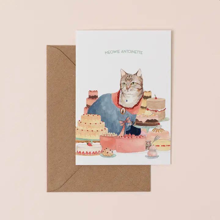 Meowie Antoinette Greetings Card