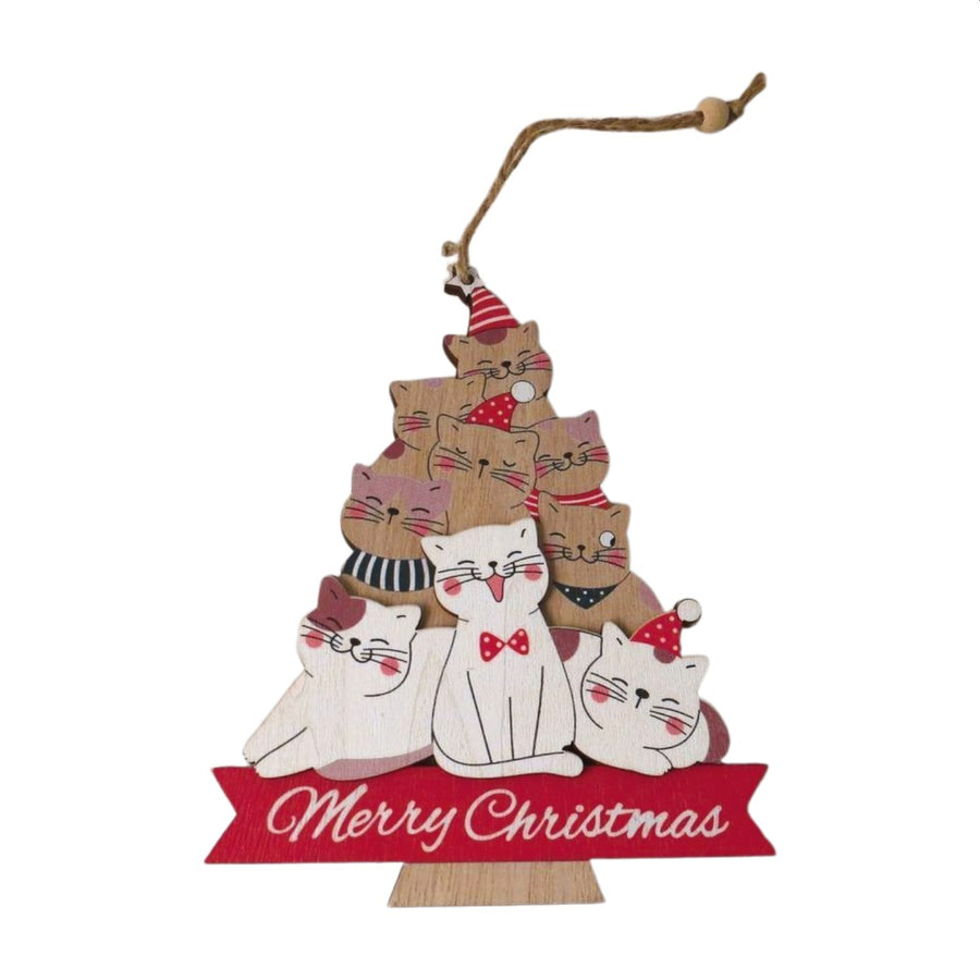 Merry Christmas Wooden Tree Decoration