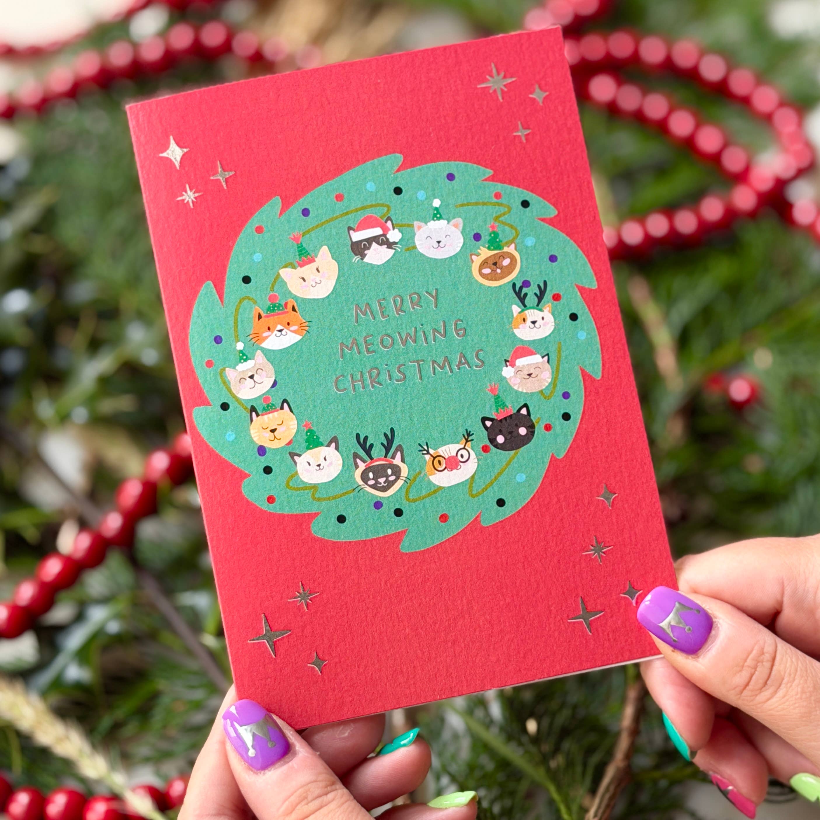 Merry Meowing Christmas Card