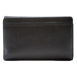 Black leather wallet on a white background