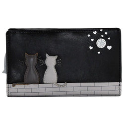 Midnight Cats Bi-fold Leather purse