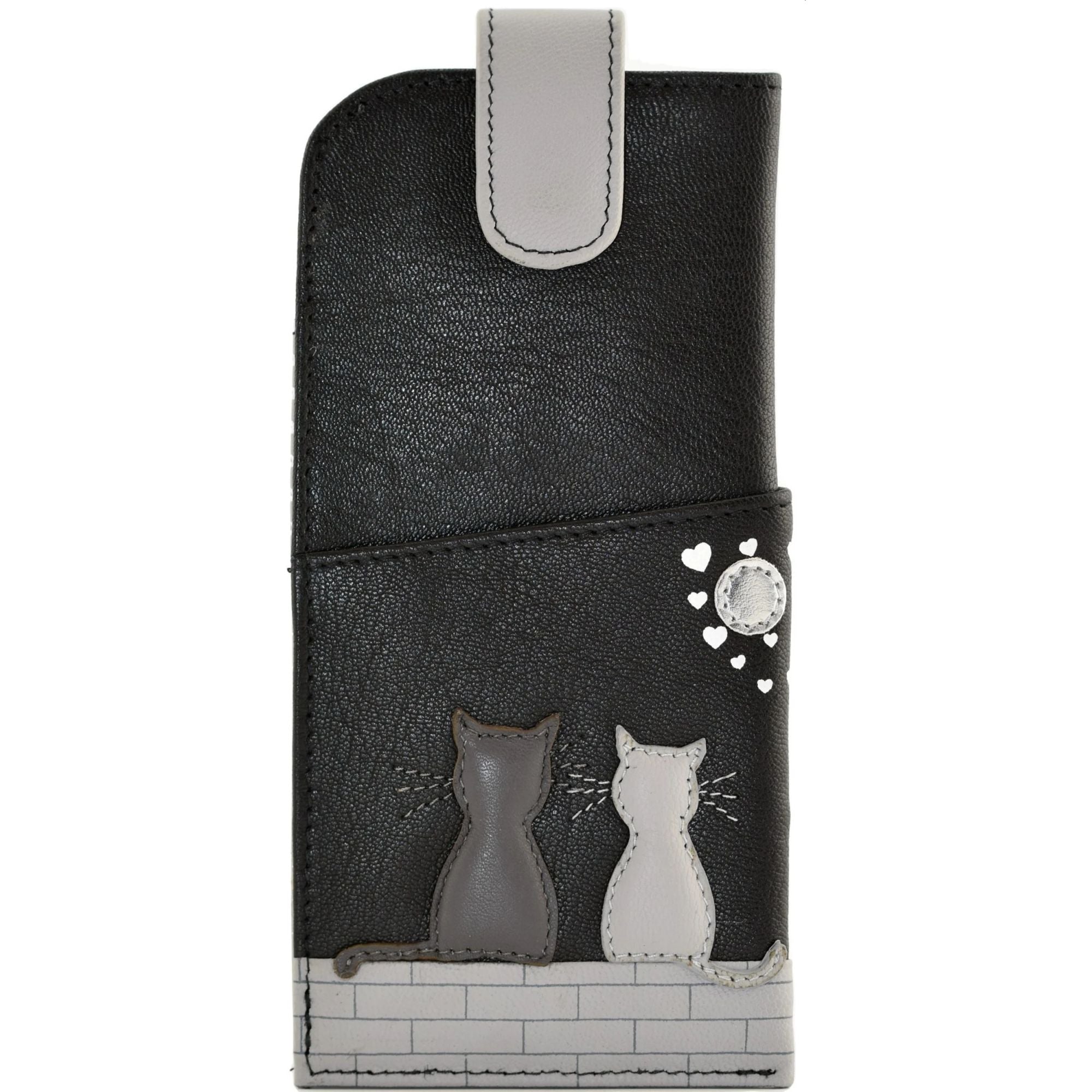 Midnight Cats Leather Glasses Case