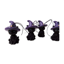 Set of 6 Black Cat Tree Decorations