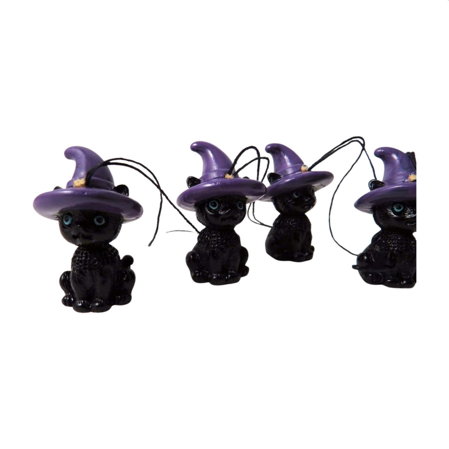 Set of 6 Black Cat Tree Decorations