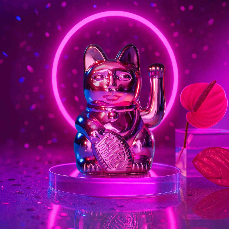 Mini Maneki Neko by Donkey, Shiny Pink