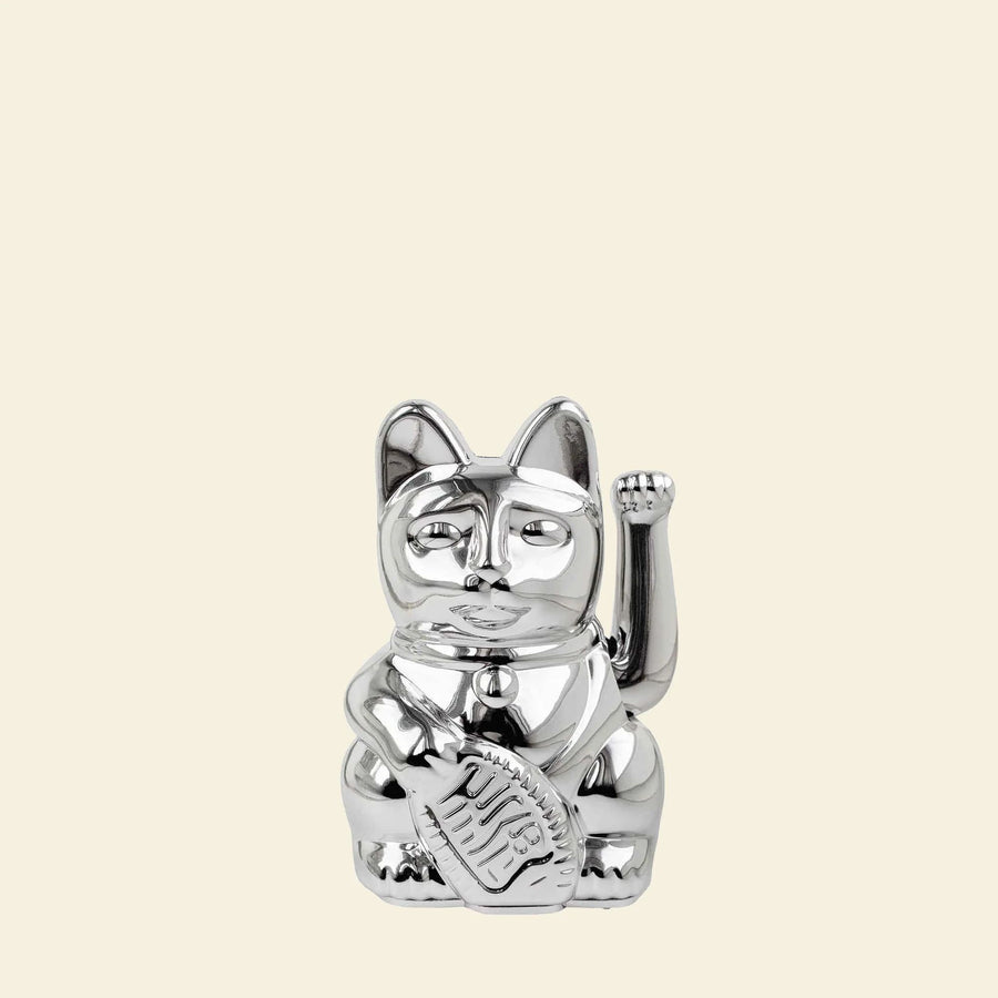 Mini Maneki Neko by Donkey, Shiny Silver