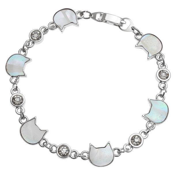 Mother of Pearl Cat Face Bracelet