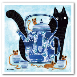 Mouse Tea Greetings Card