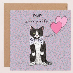 Mum You're Purrfect Mothers Day Ribbon Card