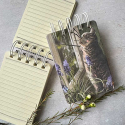 Muscari and Cat Small Spiral Notepad