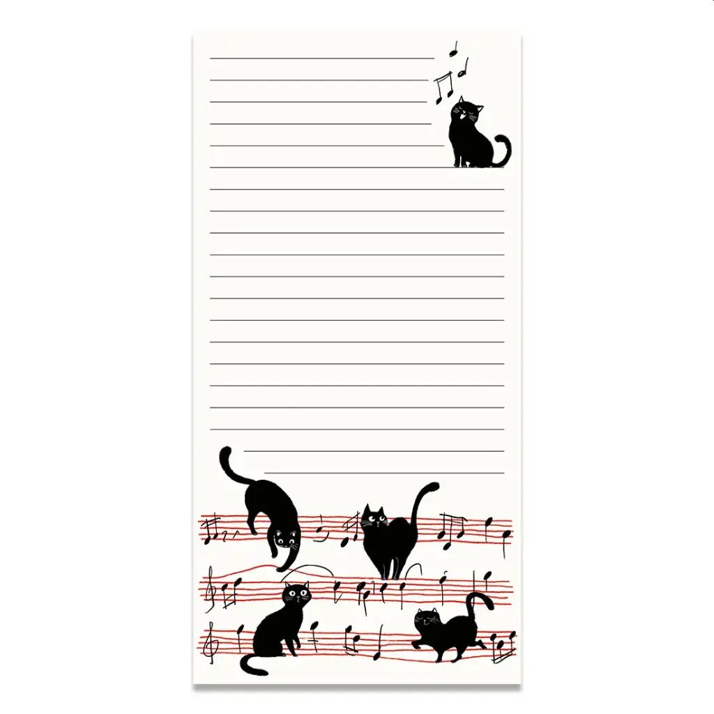 Musical Cats Magnetic Notepad
