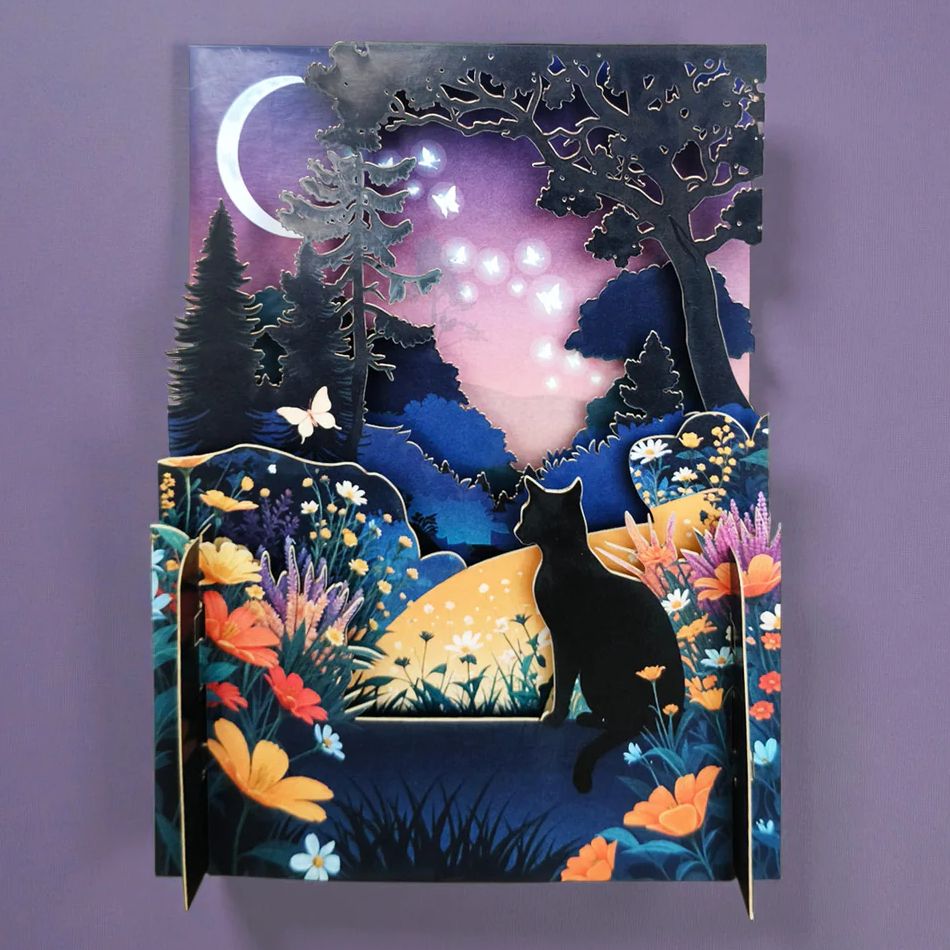 Night Cat 3D Card