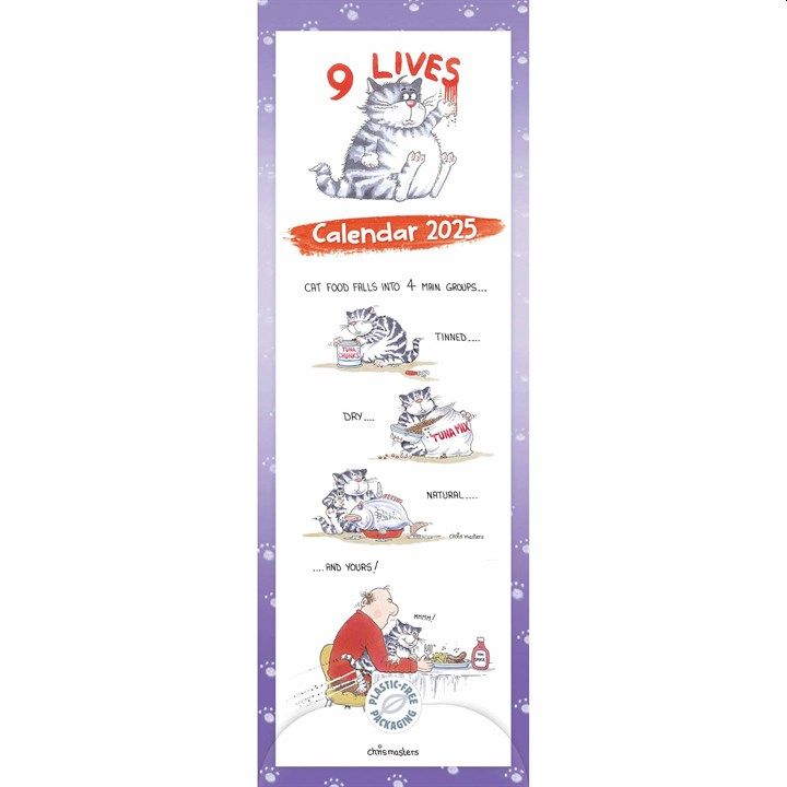 Nine Lives 2025 Slimline Calendar