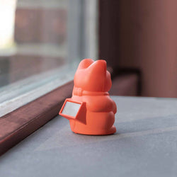 Maneki Neko Solar Cat by Donkey NEON ORANGE