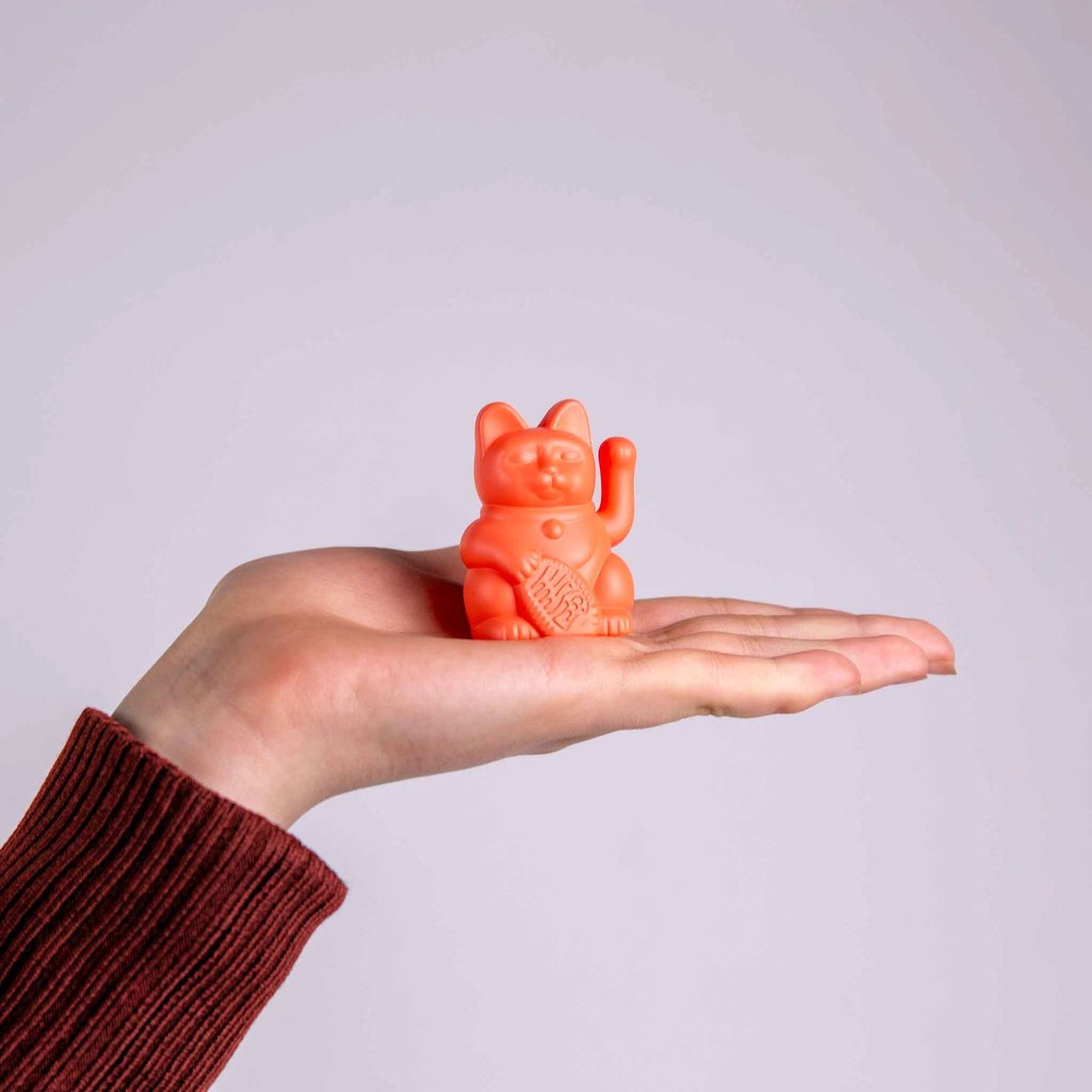 Maneki Neko Solar Cat by Donkey NEON ORANGE