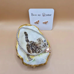 Tabby Kitten Oyster Shell Trinket Dish