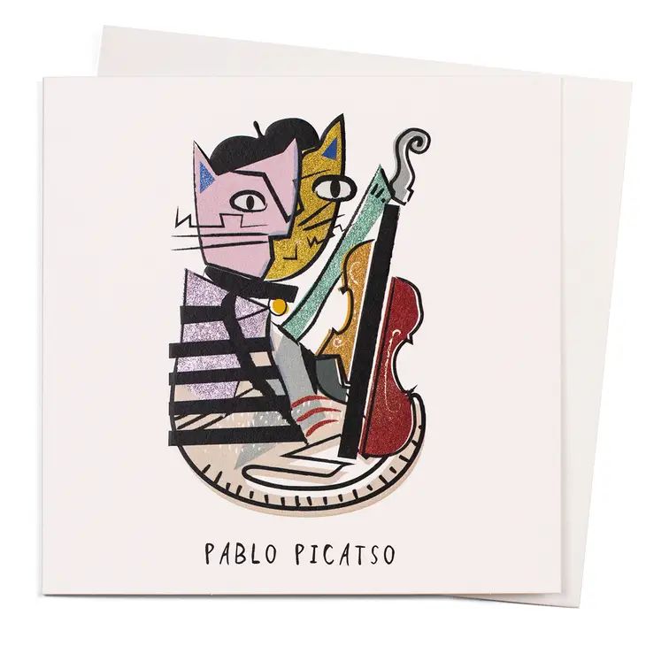 Pablo Picatso Cat Greetings Card, Niaski, The Cat Gallery