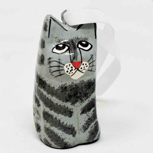 Fair Trade Painted Cat Hanging Decoration