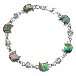 Paua Shell Cat Head Bracelet