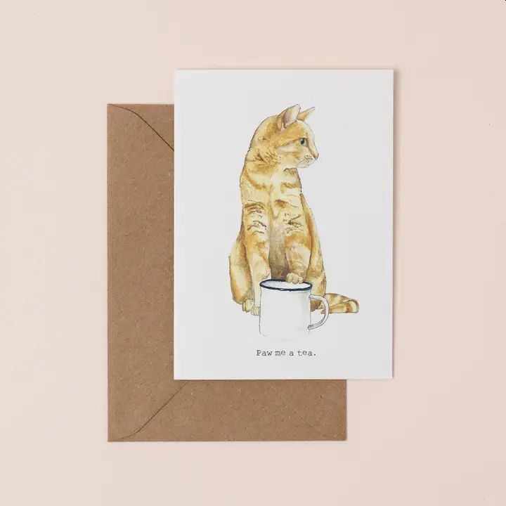 Paw me a Tea Greetings Card