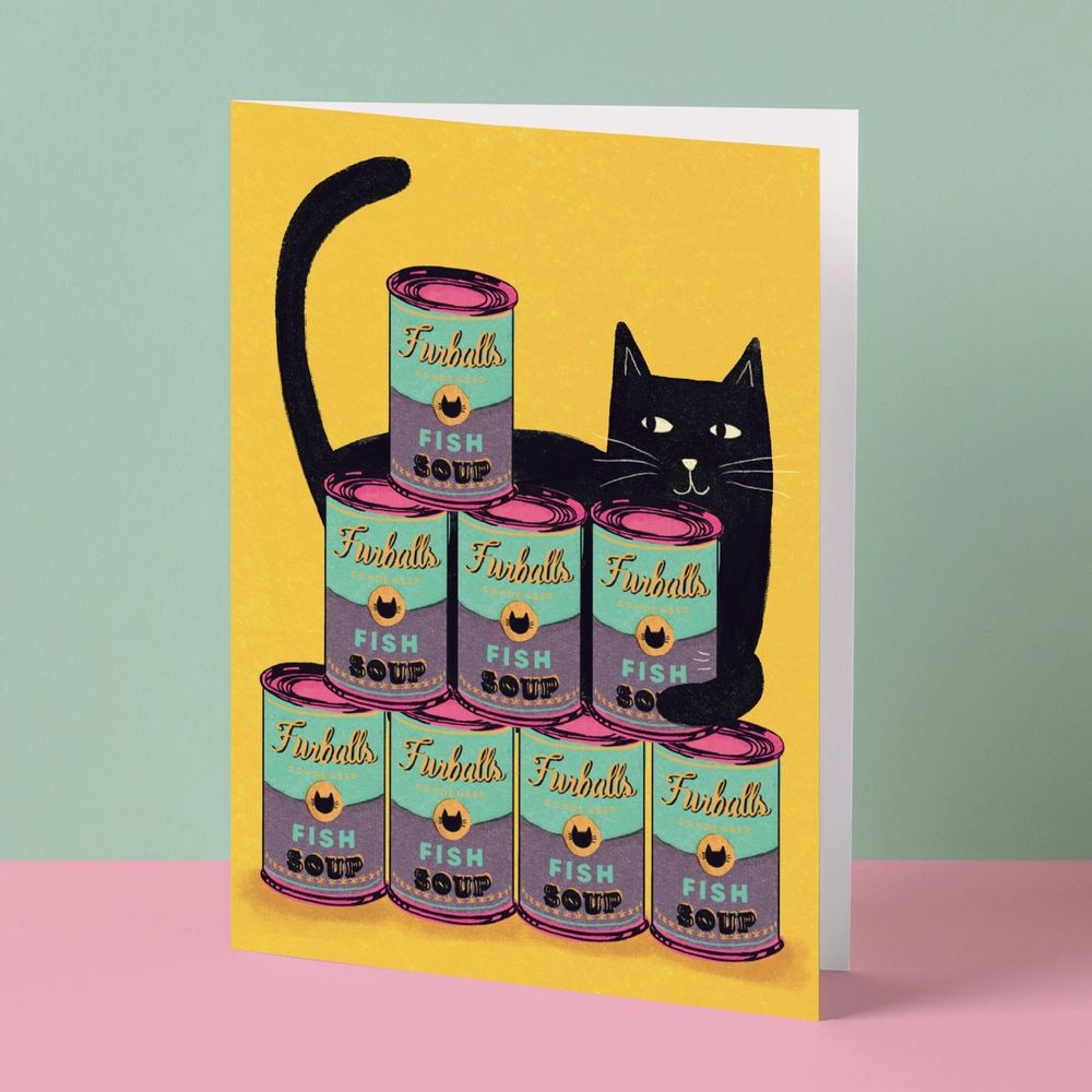 Pawhol Tinned Soup Cat Card
