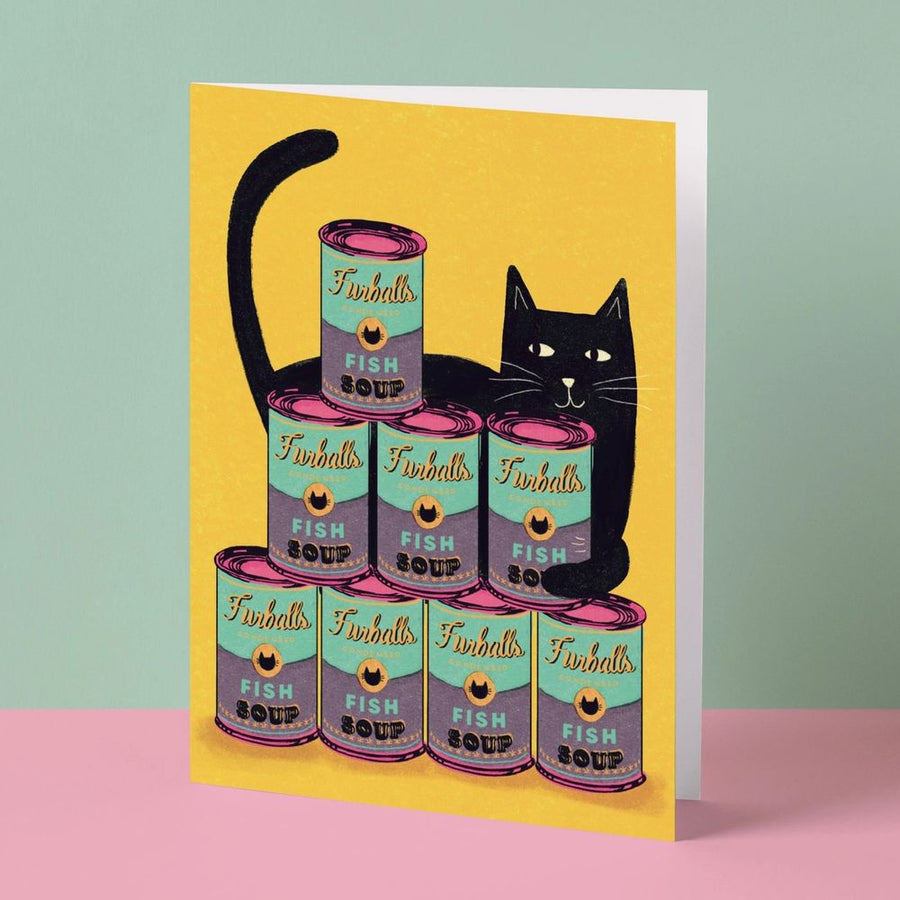 Pawhol Tinned Soup Cat Card