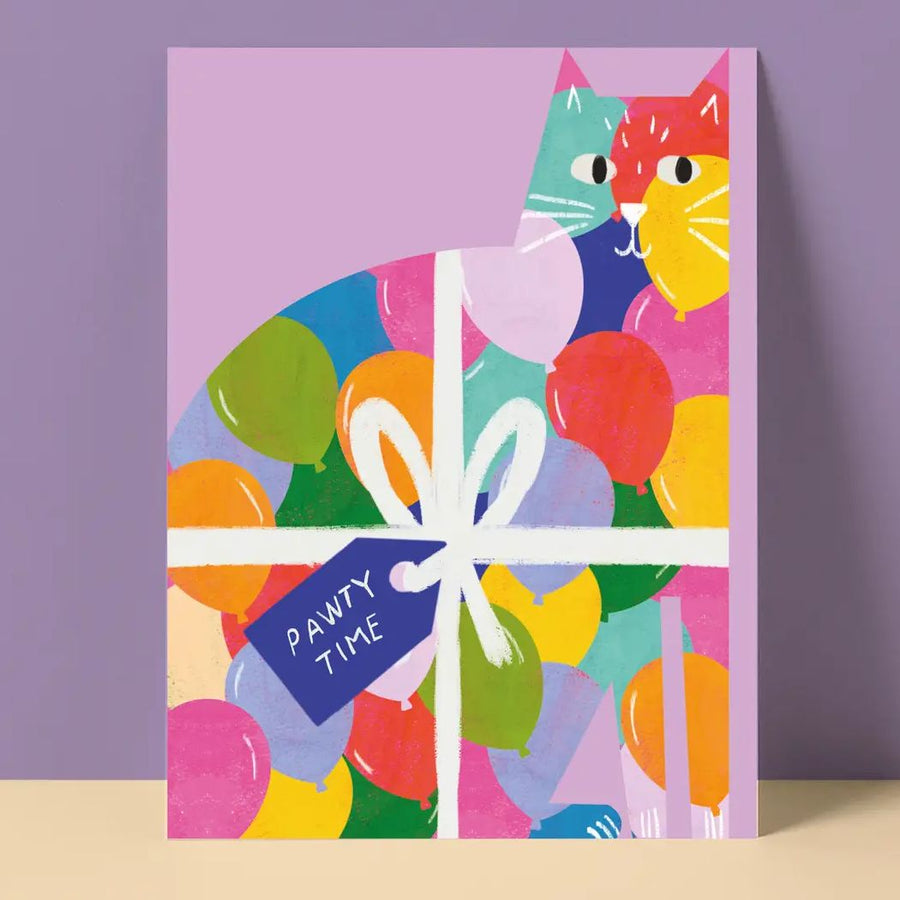 Pawty Time Cat Shaped Card
