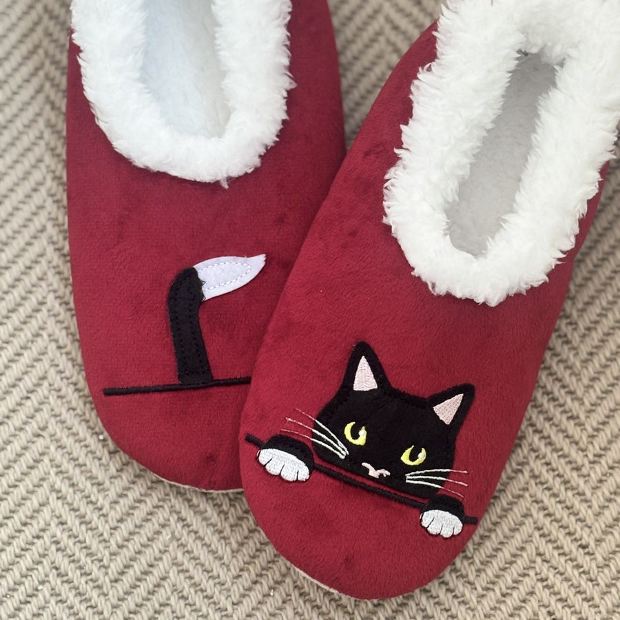 Claret Peek-a-Boo Slippers