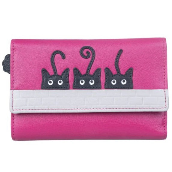Peek a Boo Pink Tri-fold Leather purse