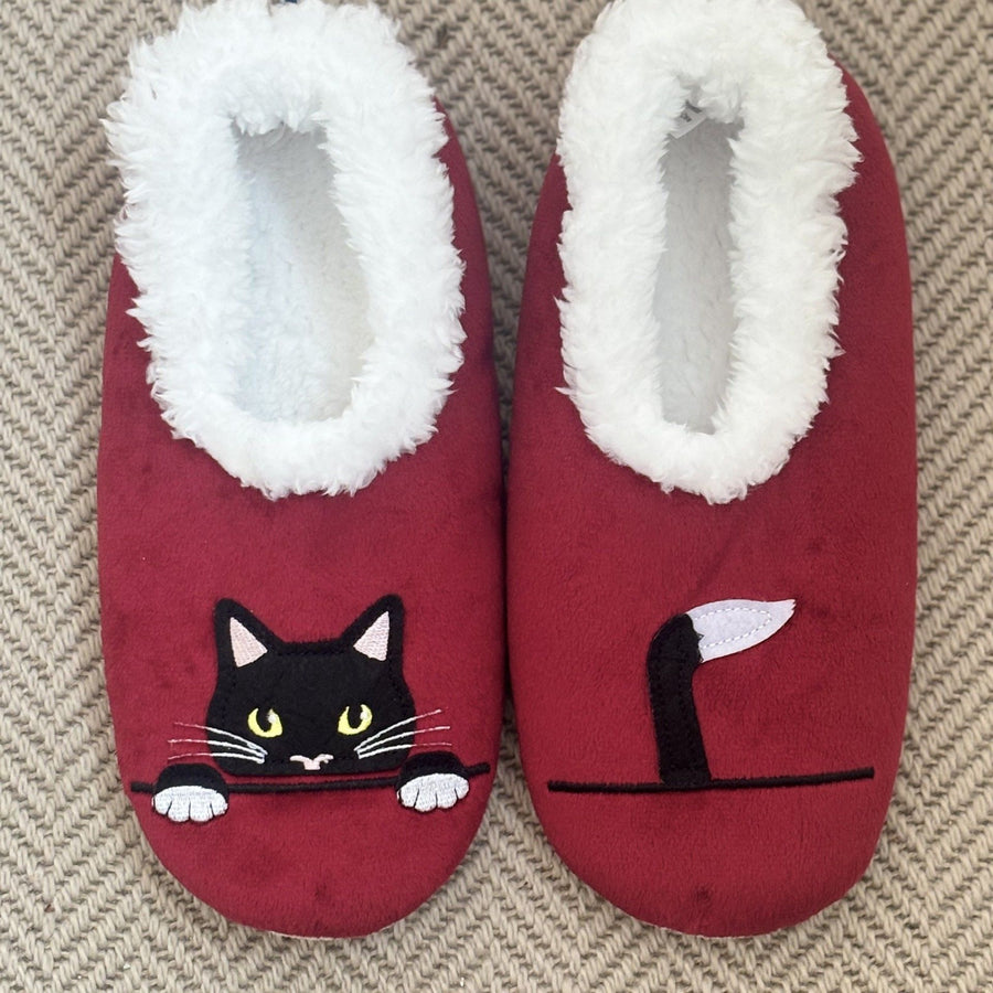 Claret Peek-a-Boo Slippers