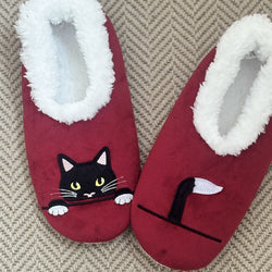 Claret Peek-a-Boo Slippers