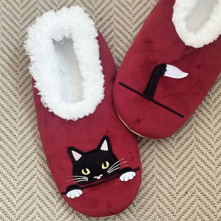 Claret Peek-a-Boo Slippers