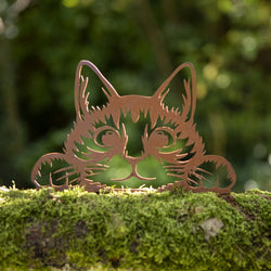 Pair of Peeking Cat Fence Toppers