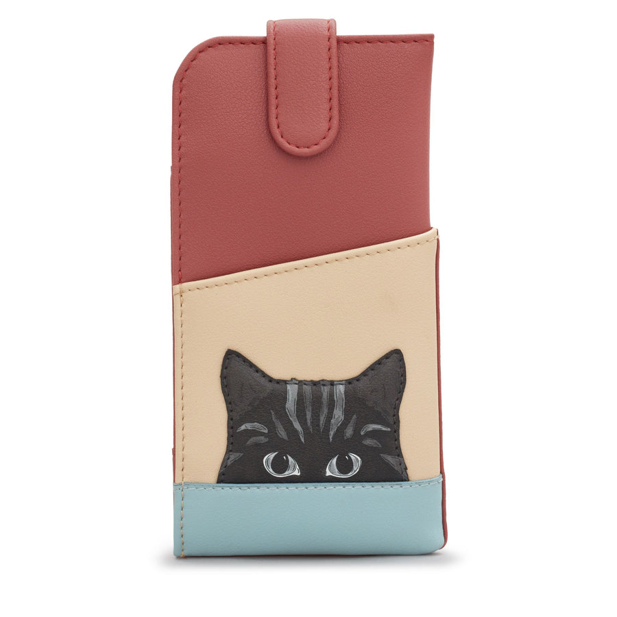 Peeking Cat Applique Glasses Case