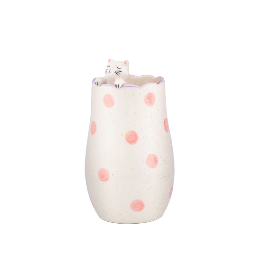 Peeking Cat Vase