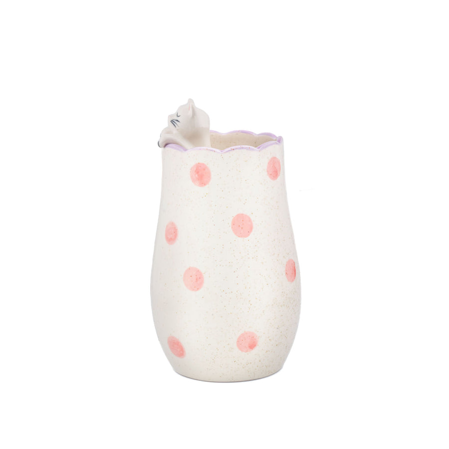 Peeking Cat Vase