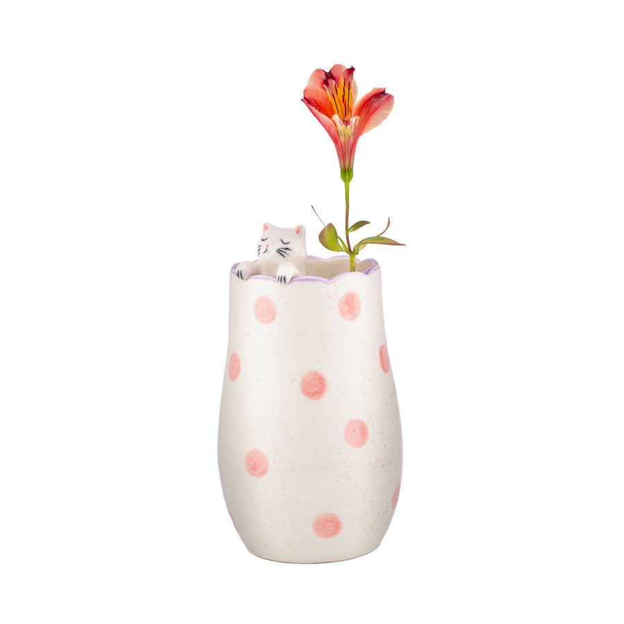Peeking Cat Vase