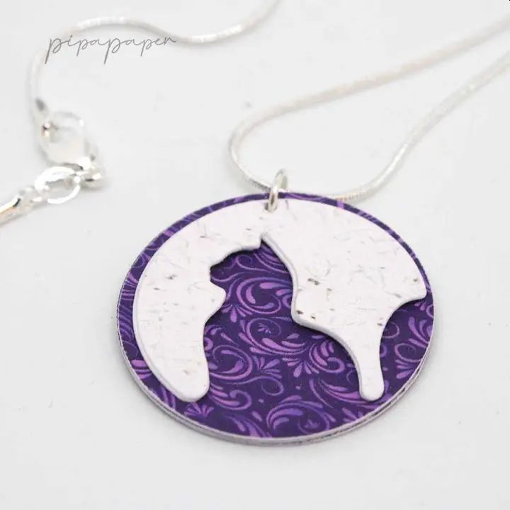 Outline Cat Purple Pendant