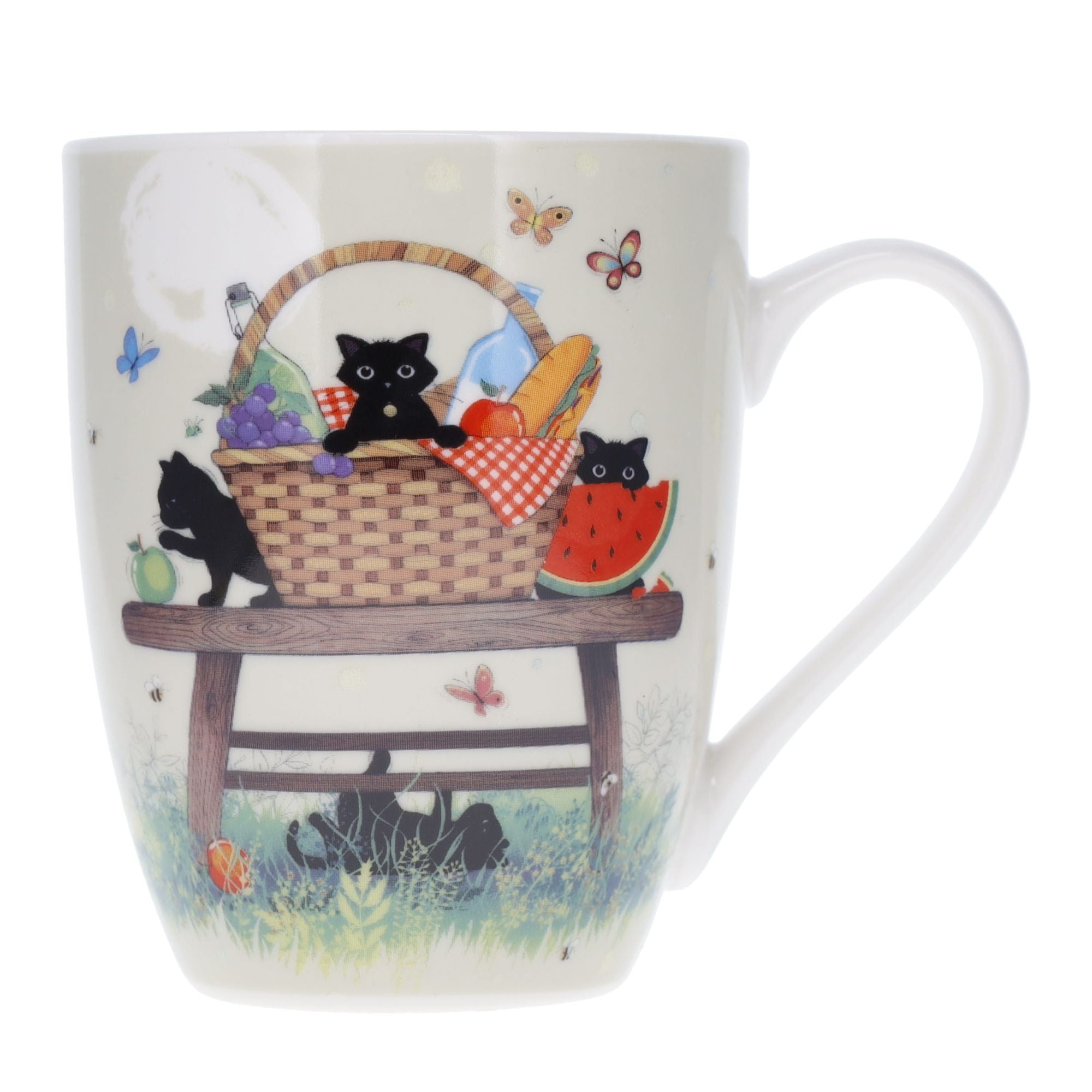 Picnic Kitties Black Cats Mug