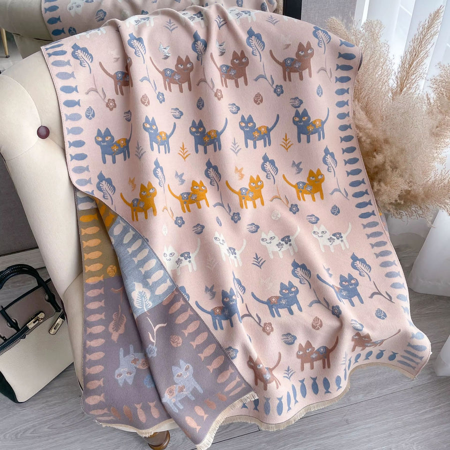 Walking Cats Blanket Scarf