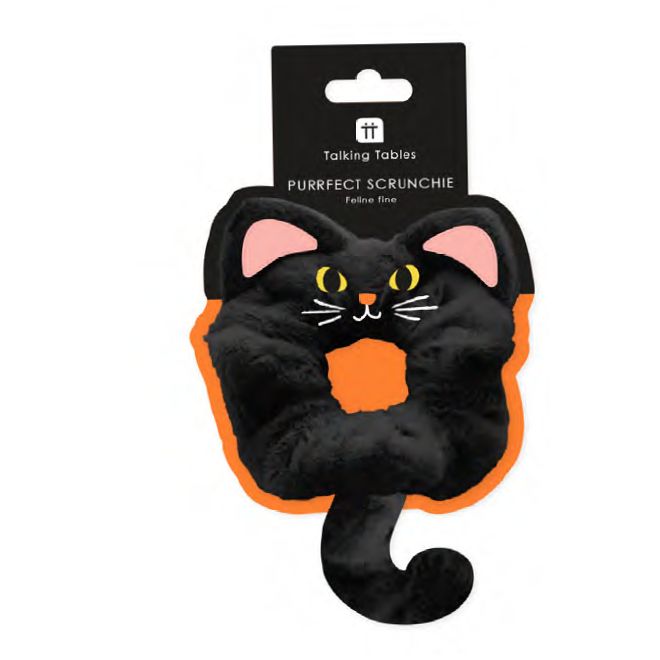 Black Cat Hair Scrunchie