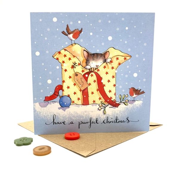 Purrfect Christmas Cards, pack of 5