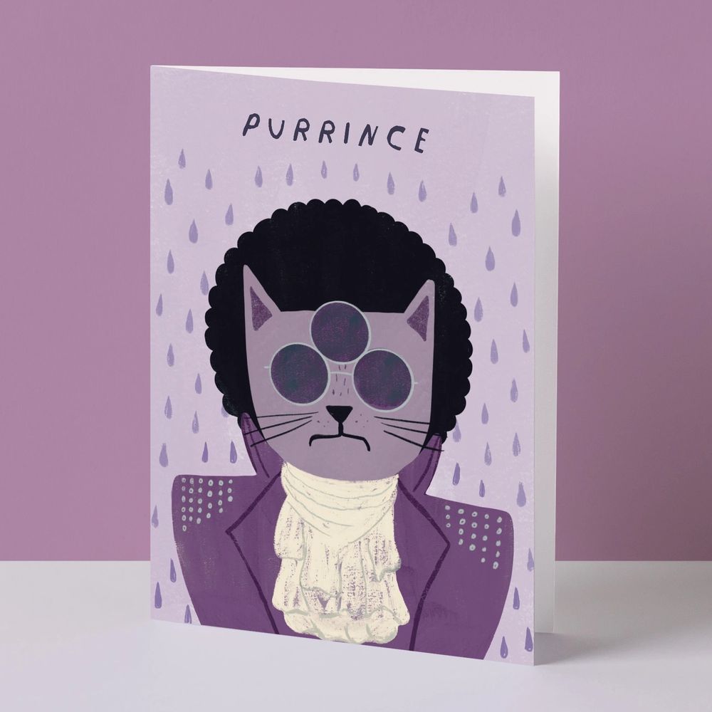 Purrince Cat Musician Art Card