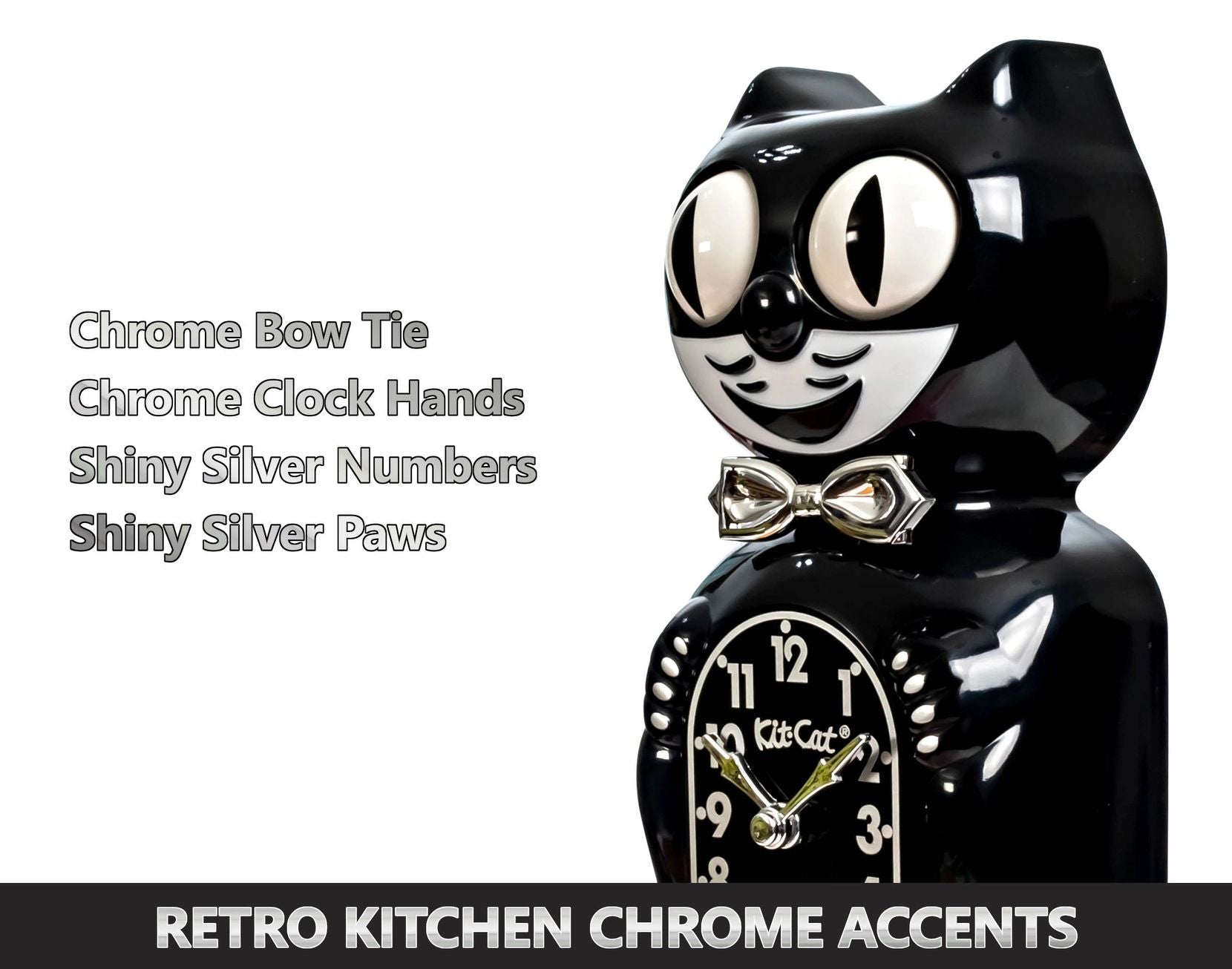 Retro Black Kit Cat Klock