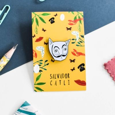 Salvador Catli Cat Artist Pin